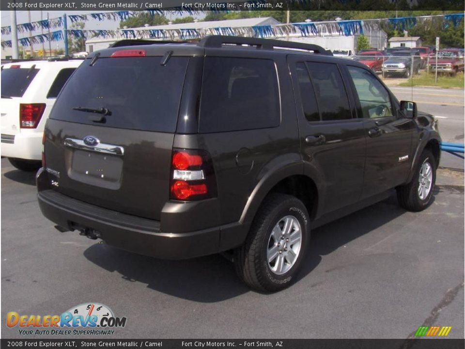 2008 Ford Explorer XLT Stone Green Metallic / Camel Photo #3