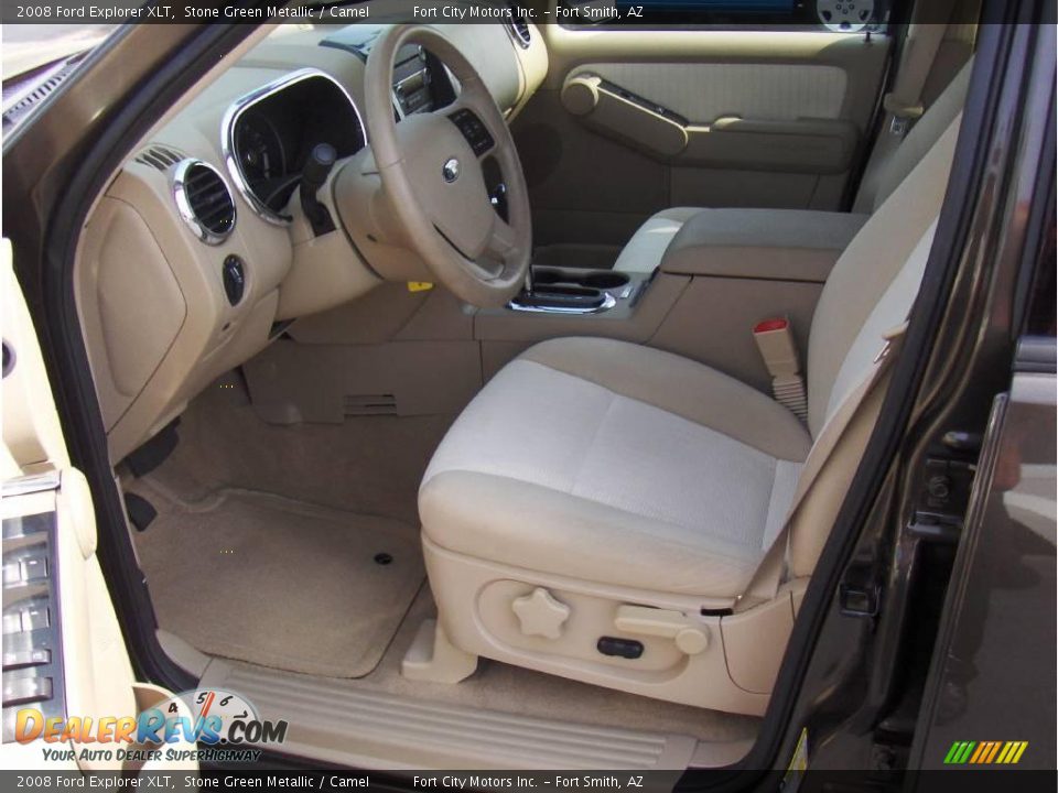 2008 Ford Explorer XLT Stone Green Metallic / Camel Photo #5