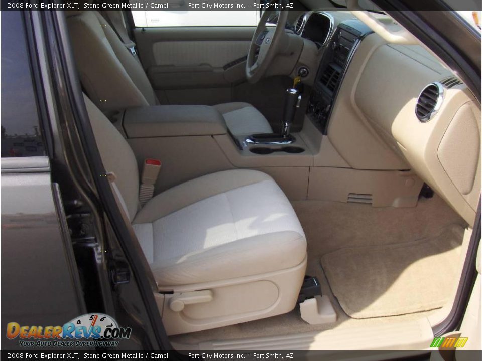 2008 Ford Explorer XLT Stone Green Metallic / Camel Photo #6