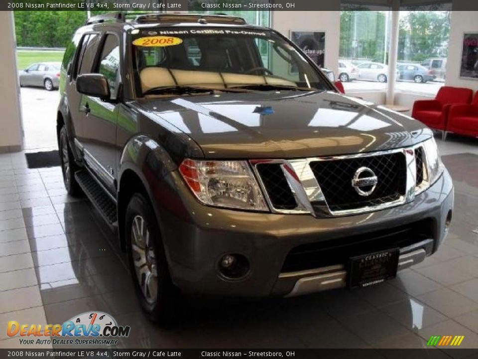 2008 Nissan Pathfinder LE V8 4x4 Storm Gray / Cafe Latte Photo #4