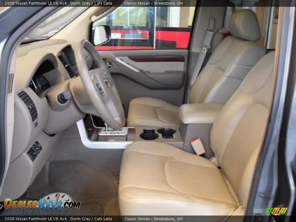 2008 Nissan Pathfinder LE V8 4x4 Storm Gray / Cafe Latte Photo #13