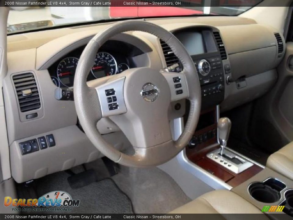 2008 Nissan Pathfinder LE V8 4x4 Storm Gray / Cafe Latte Photo #14