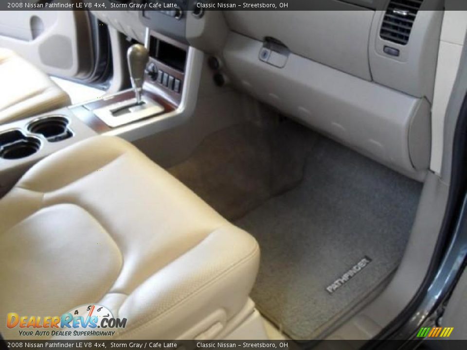 2008 Nissan Pathfinder LE V8 4x4 Storm Gray / Cafe Latte Photo #16