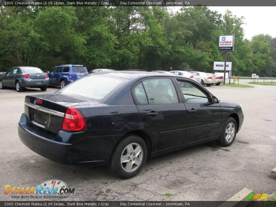 2005 Chevrolet Malibu LS V6 Sedan Dark Blue Metallic / Gray Photo #4