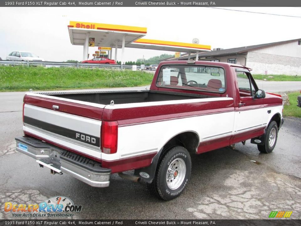 1993 Ford F150 XLT Regular Cab 4x4 Medium Cabernet / Red Photo #7