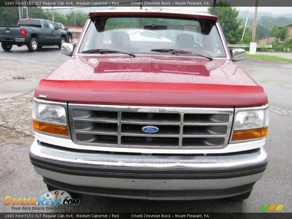 1993 Ford F150 XLT Regular Cab 4x4 Medium Cabernet / Red Photo #14