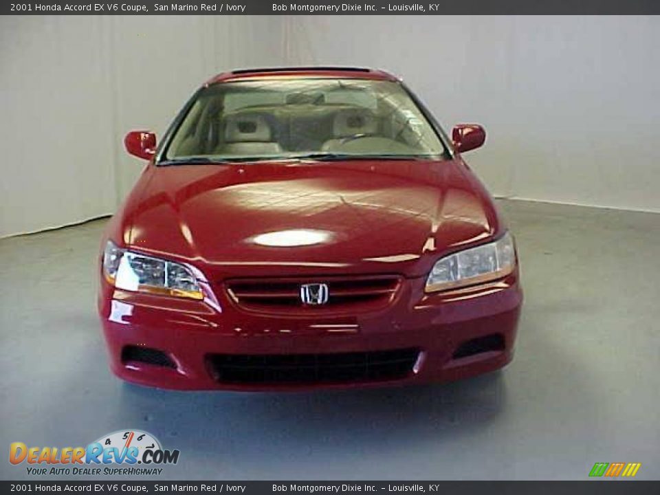 2001 Honda Accord EX V6 Coupe San Marino Red / Ivory Photo #2