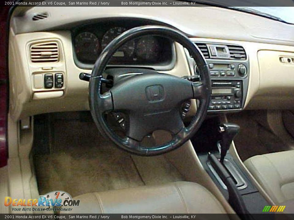 2001 Honda Accord EX V6 Coupe San Marino Red / Ivory Photo #9