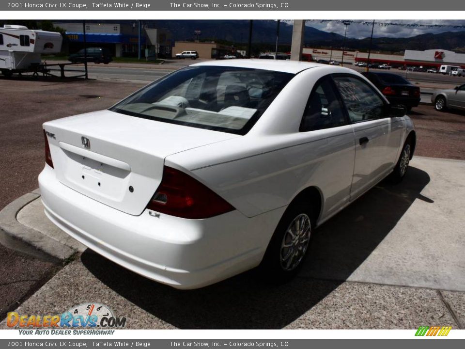 2001 Honda Civic LX Coupe Taffeta White / Beige Photo #3