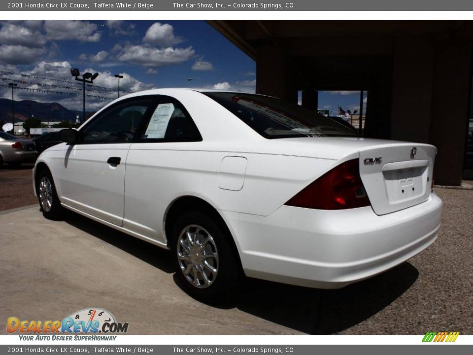 2001 Honda Civic LX Coupe Taffeta White / Beige Photo #4
