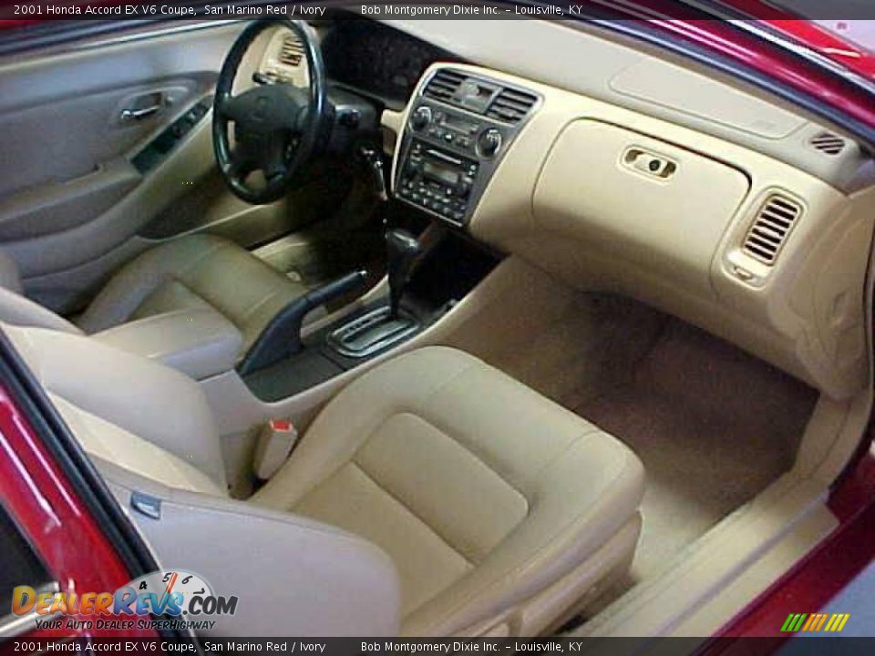 2001 Honda Accord EX V6 Coupe San Marino Red / Ivory Photo #12