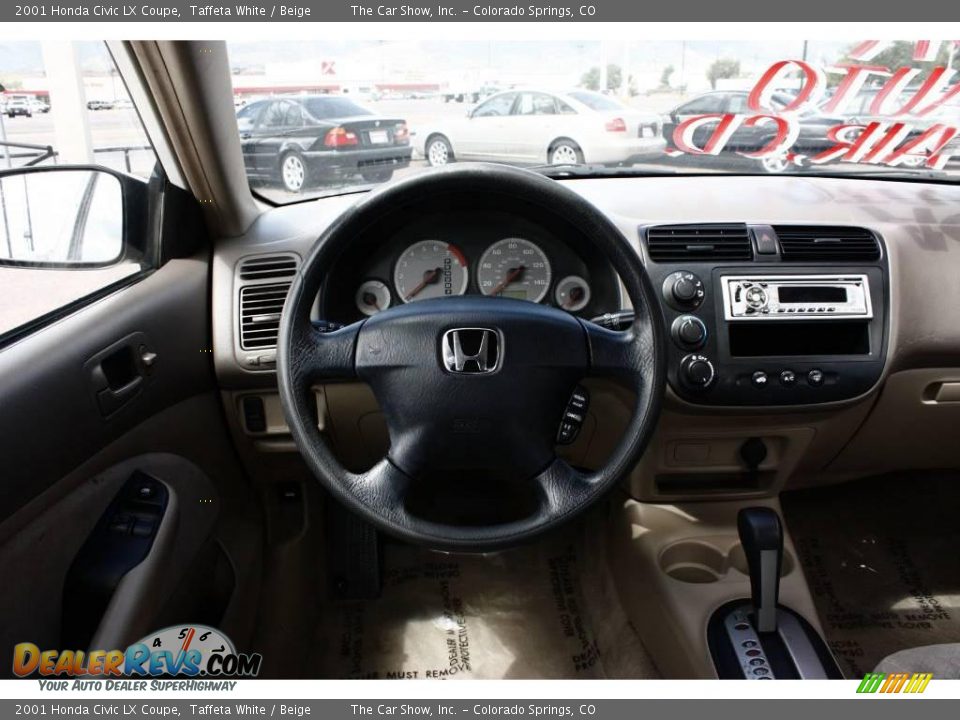 2001 Honda Civic LX Coupe Taffeta White / Beige Photo #8