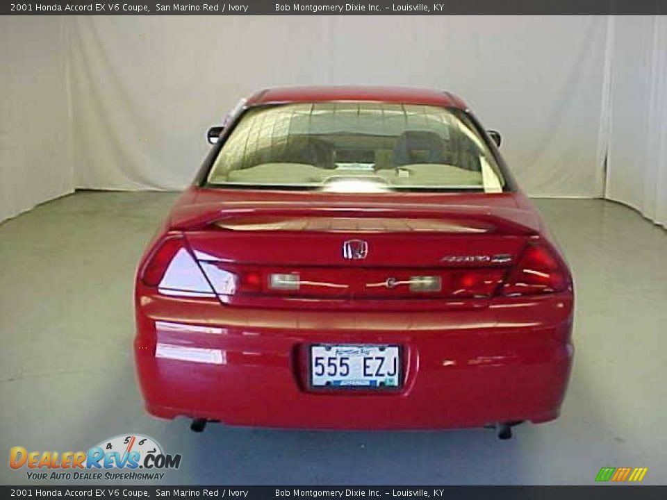 2001 Honda Accord EX V6 Coupe San Marino Red / Ivory Photo #15