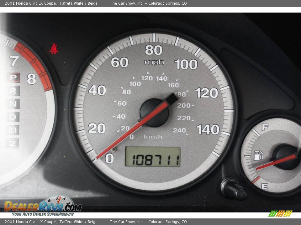 2001 Honda Civic LX Coupe Taffeta White / Beige Photo #9