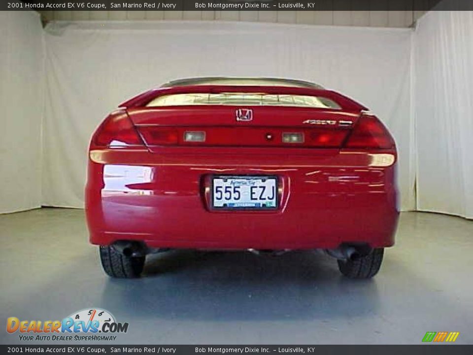 2001 Honda Accord EX V6 Coupe San Marino Red / Ivory Photo #16