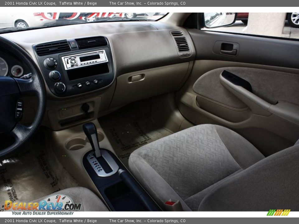 2001 Honda Civic LX Coupe Taffeta White / Beige Photo #10