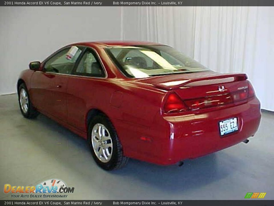 2001 Honda Accord EX V6 Coupe San Marino Red / Ivory Photo #17