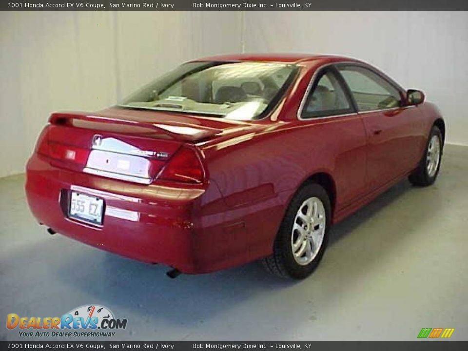 2001 Honda Accord EX V6 Coupe San Marino Red / Ivory Photo #18