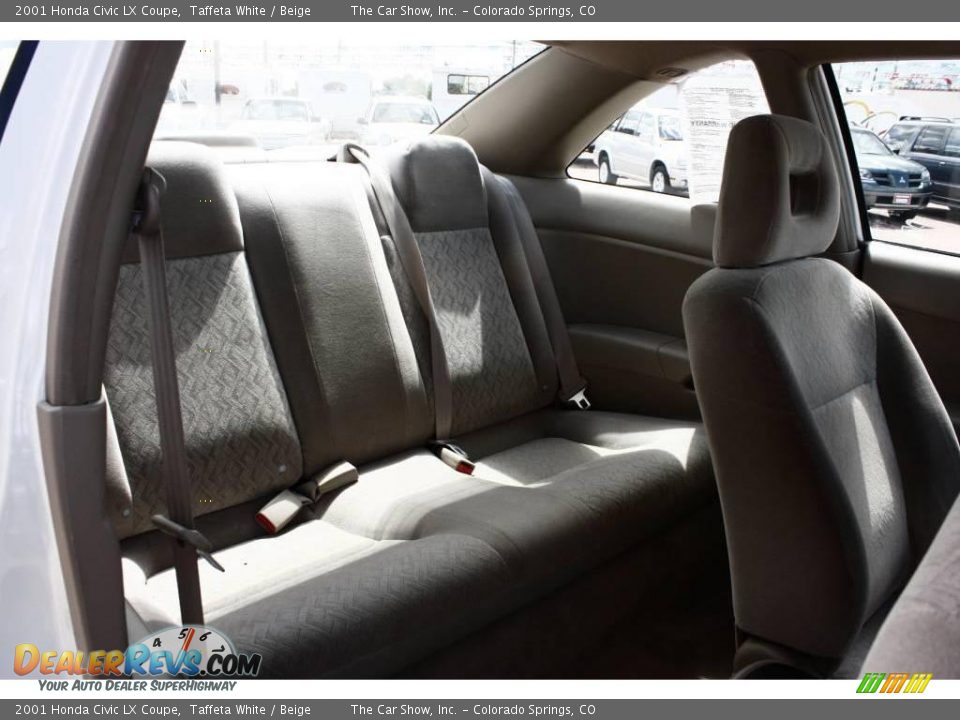 2001 Honda Civic LX Coupe Taffeta White / Beige Photo #12