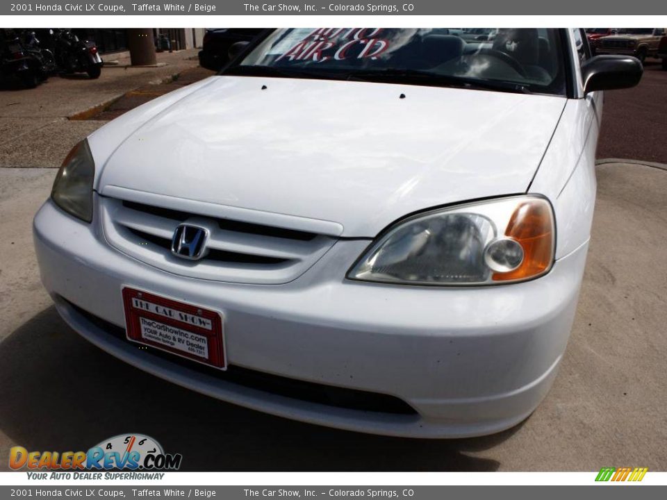 2001 Honda Civic LX Coupe Taffeta White / Beige Photo #13
