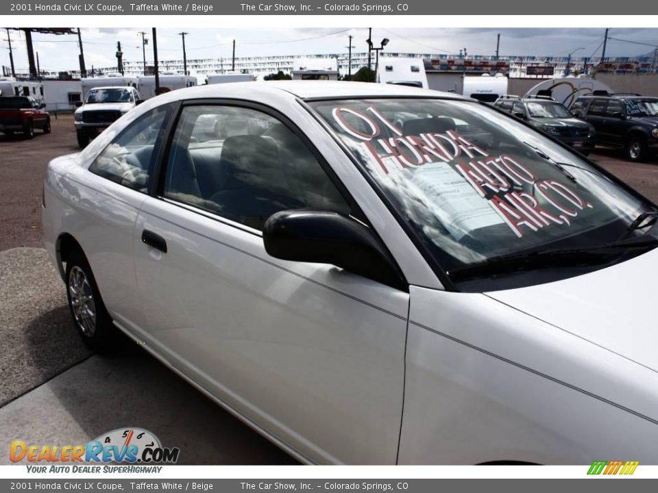 2001 Honda Civic LX Coupe Taffeta White / Beige Photo #14
