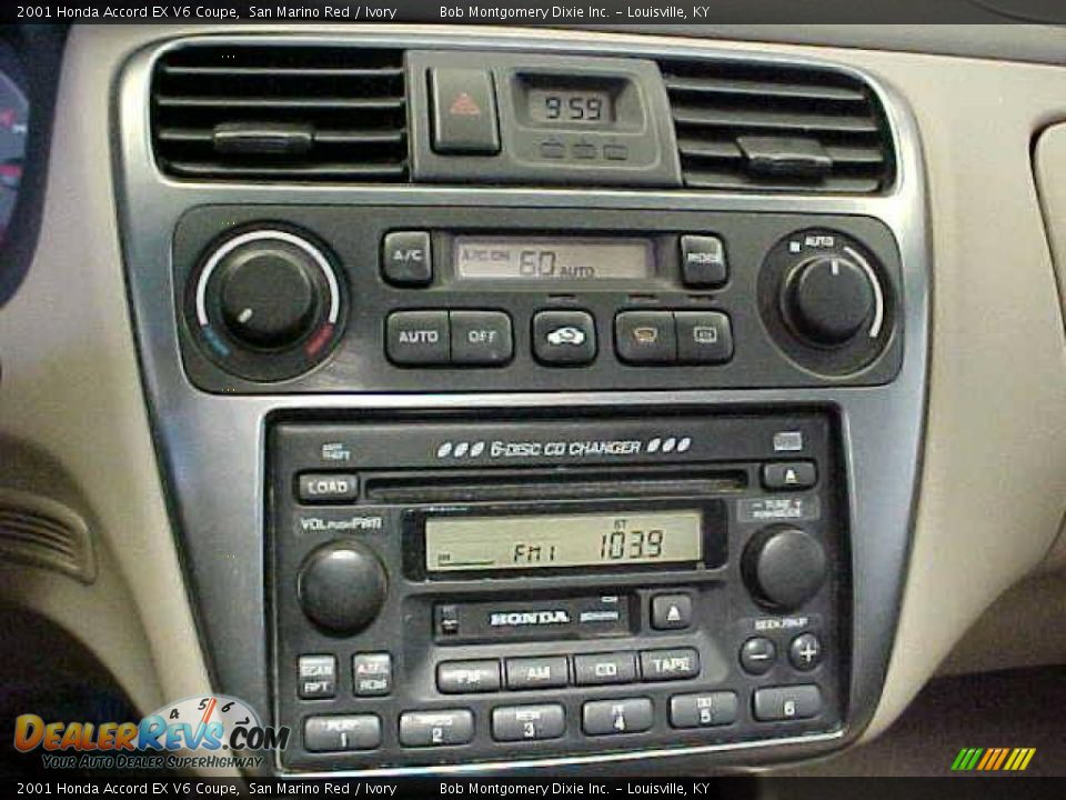 2001 Honda Accord EX V6 Coupe San Marino Red / Ivory Photo #21