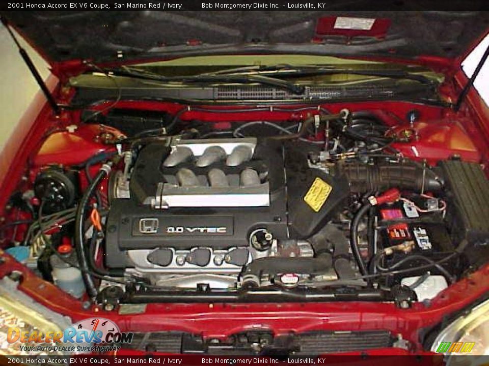 2001 Honda Accord EX V6 Coupe San Marino Red / Ivory Photo #24