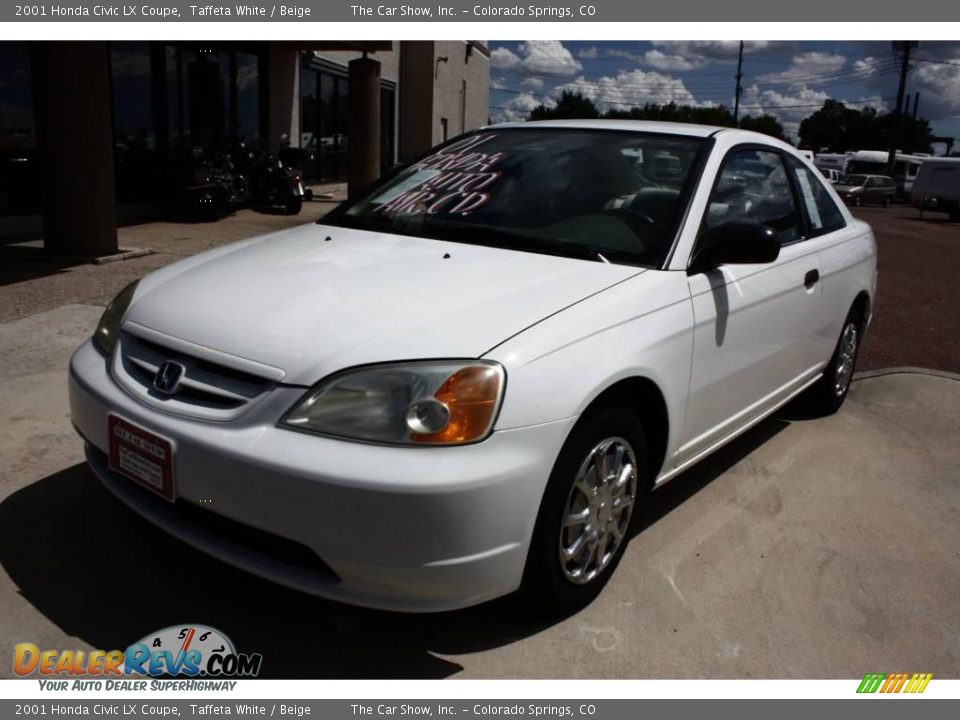 2001 Honda Civic LX Coupe Taffeta White / Beige Photo #18