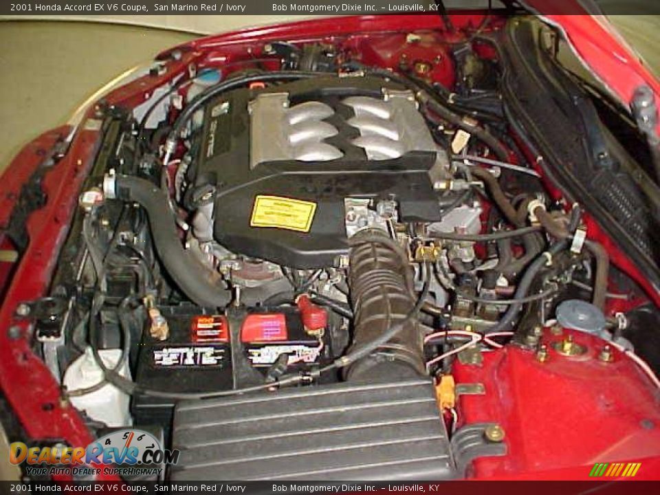 2001 Honda Accord EX V6 Coupe San Marino Red / Ivory Photo #25