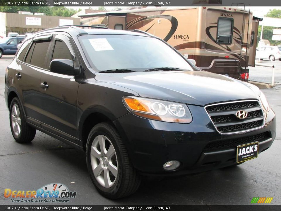 2007 Hyundai Santa Fe SE Deepwater Blue / Beige Photo #4