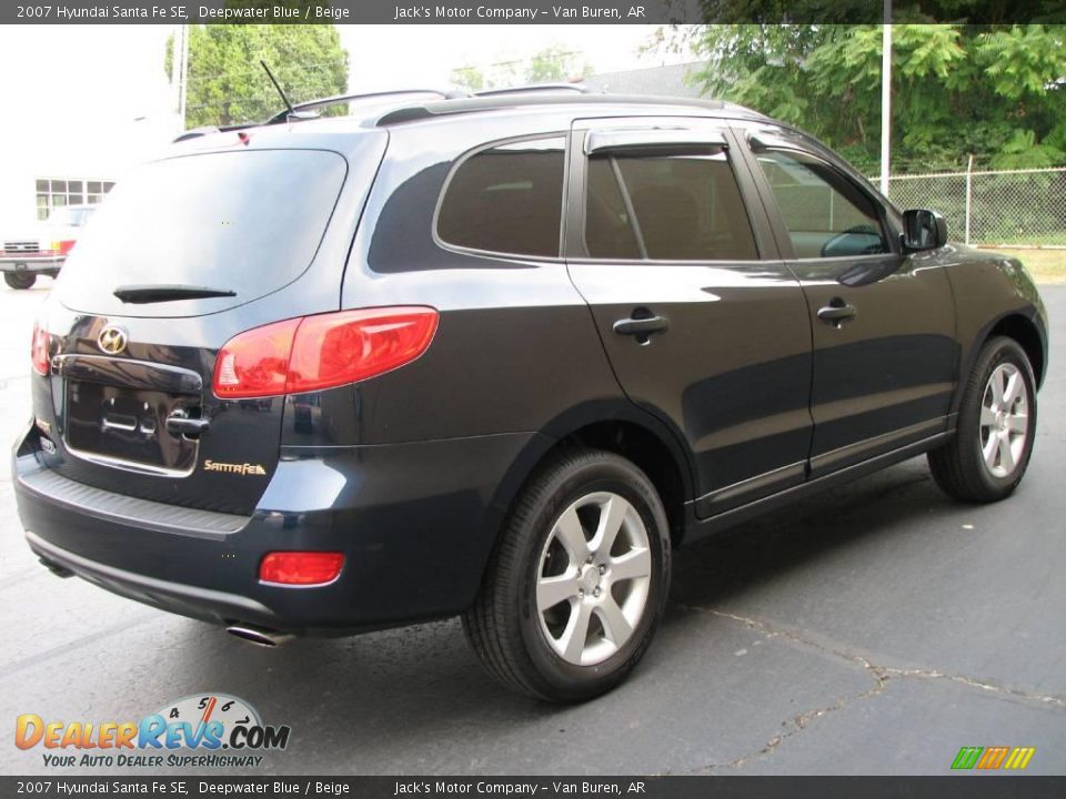 2007 Hyundai Santa Fe SE Deepwater Blue / Beige Photo #5