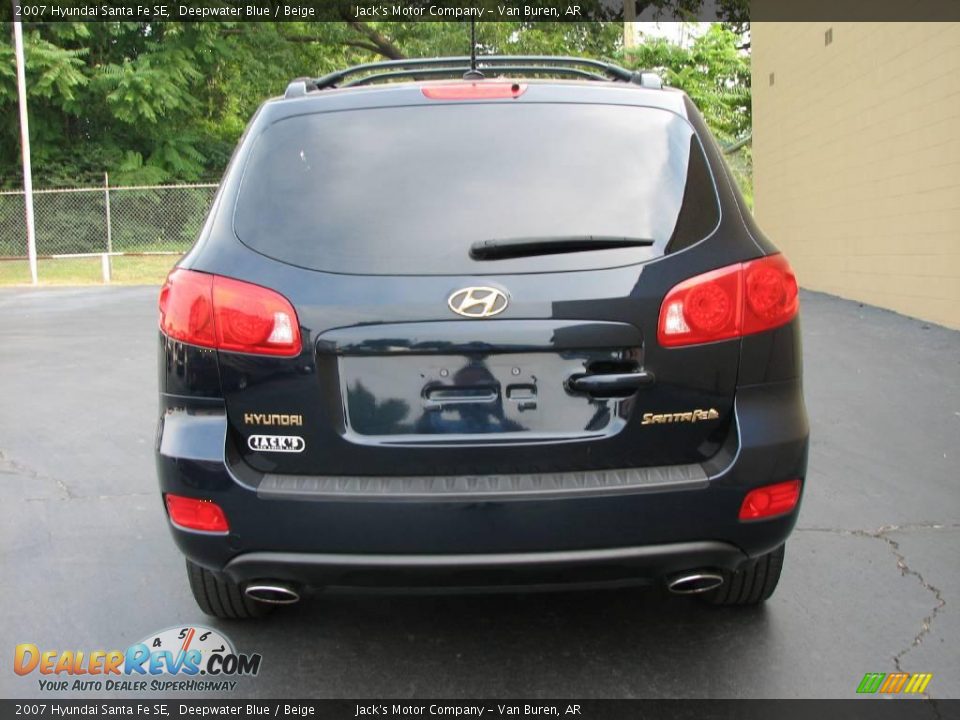 2007 Hyundai Santa Fe SE Deepwater Blue / Beige Photo #6