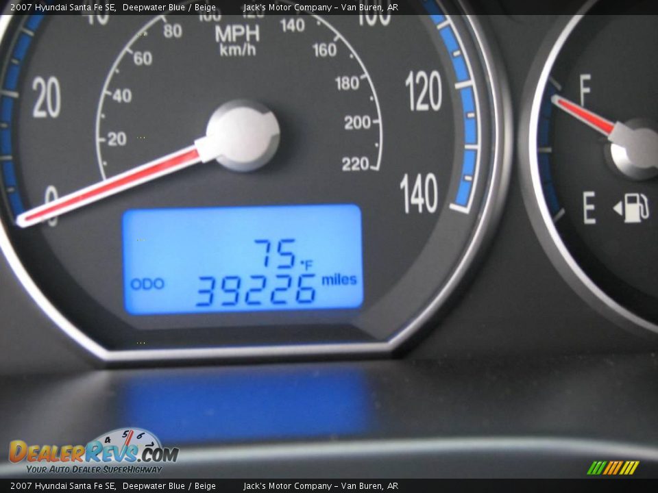 2007 Hyundai Santa Fe SE Deepwater Blue / Beige Photo #13