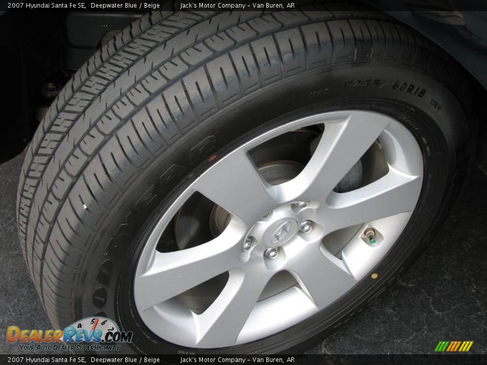 2007 Hyundai Santa Fe SE Deepwater Blue / Beige Photo #14