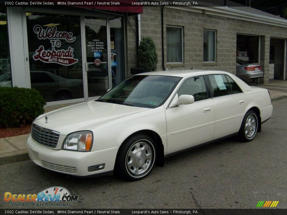 2002 Cadillac DeVille Sedan White Diamond Pearl / Neutral Shale Photo #1
