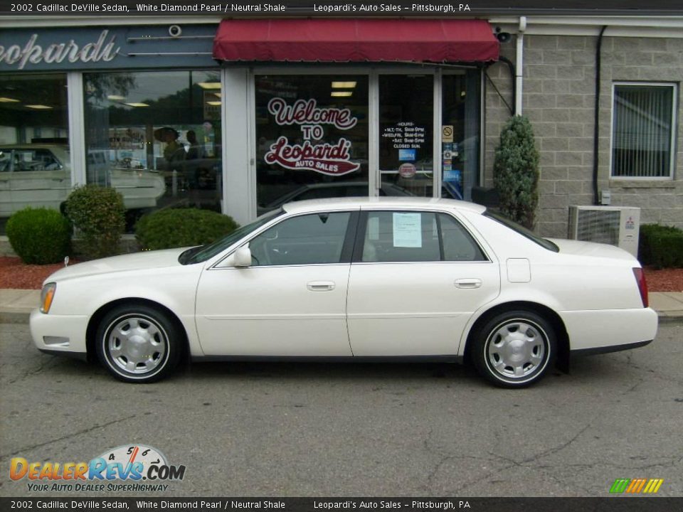 2002 Cadillac DeVille Sedan White Diamond Pearl / Neutral Shale Photo #2