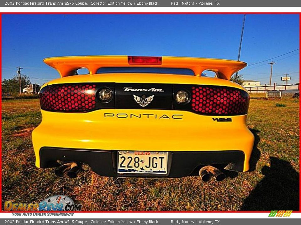 2002 Pontiac Firebird Trans Am WS-6 Coupe Collector Edition Yellow / Ebony Black Photo #4