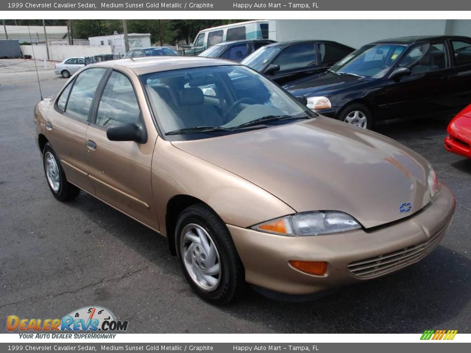 1999 Chevrolet Cavalier Sedan Medium Sunset Gold Metallic / Graphite Photo #1