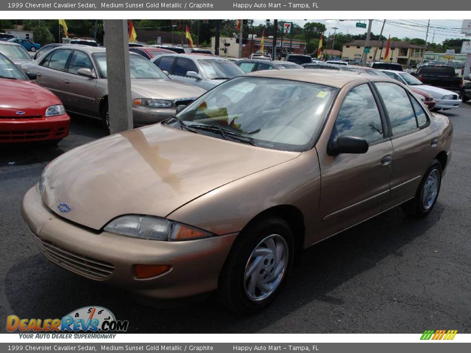 1999 Chevrolet Cavalier Sedan Medium Sunset Gold Metallic / Graphite Photo #2