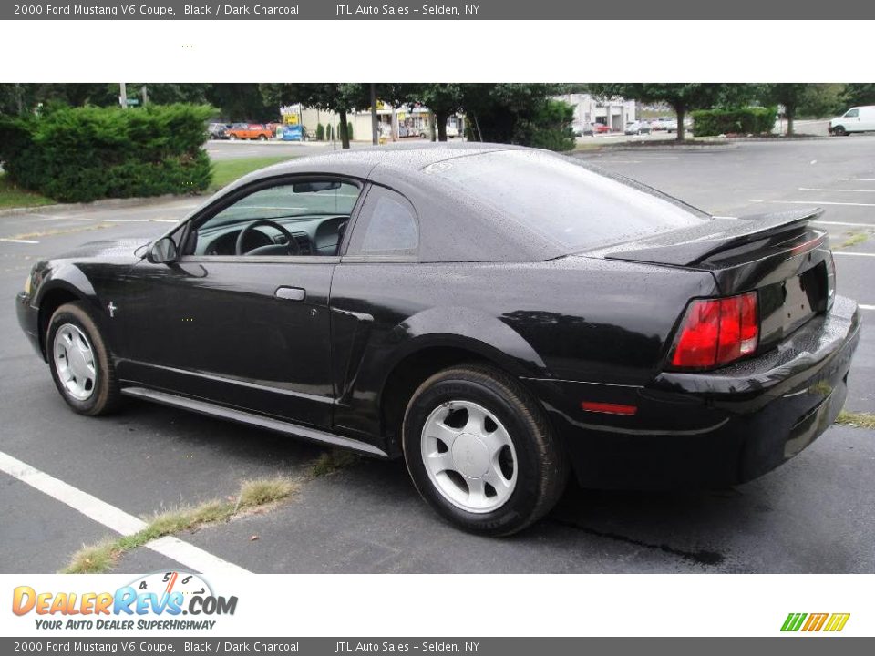 2000 Ford Mustang V6 Coupe Black / Dark Charcoal Photo #4