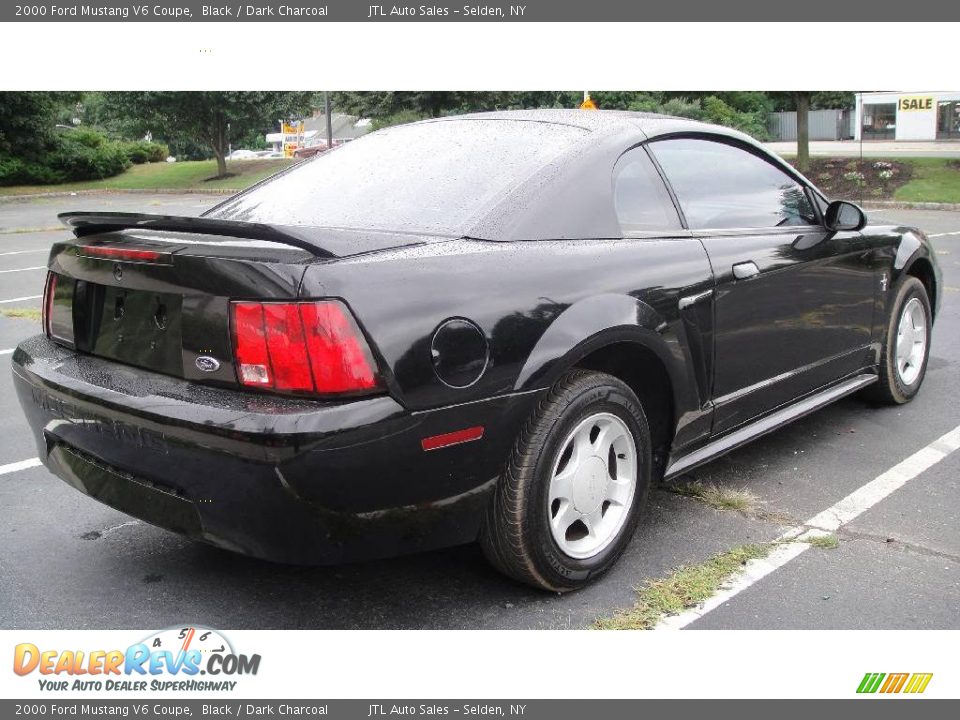 2000 Ford Mustang V6 Coupe Black / Dark Charcoal Photo #6