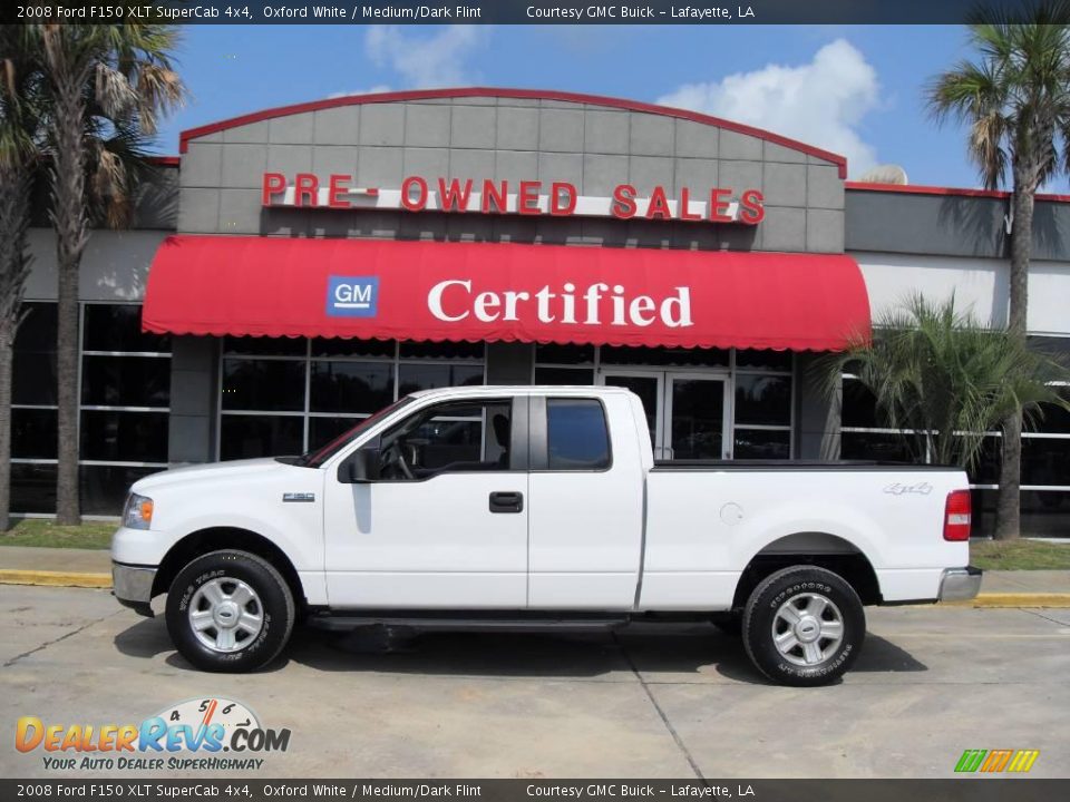2008 Ford F150 XLT SuperCab 4x4 Oxford White / Medium/Dark Flint Photo #1