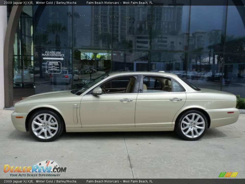 2009 Jaguar XJ XJ8 Winter Gold / Barley/Mocha Photo #2