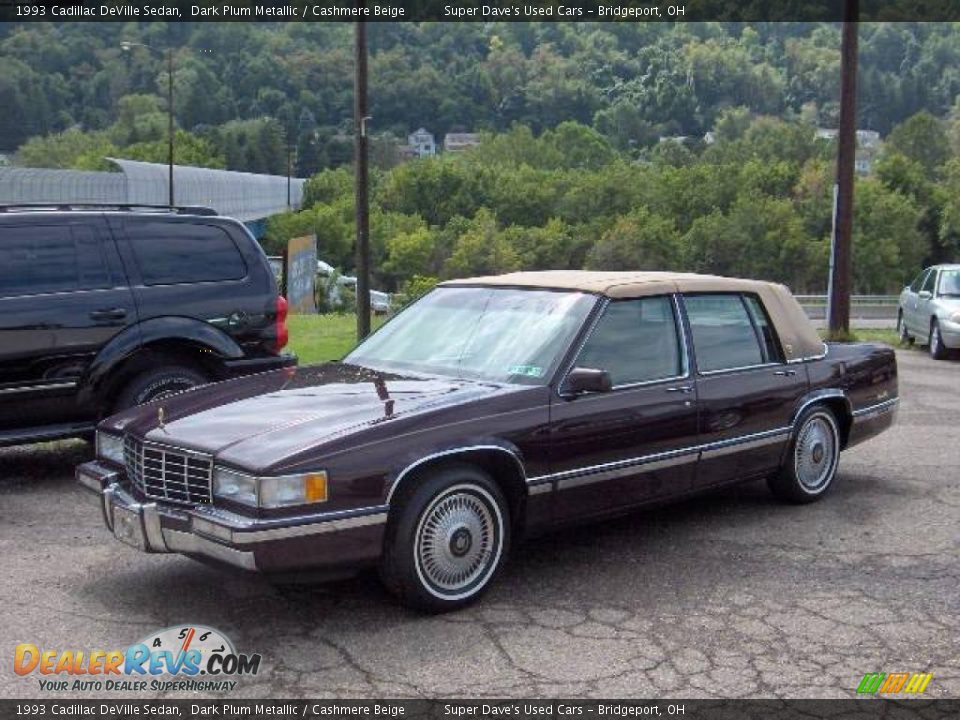 1993 Cadillac DeVille Sedan Dark Plum Metallic / Cashmere Beige Photo #1