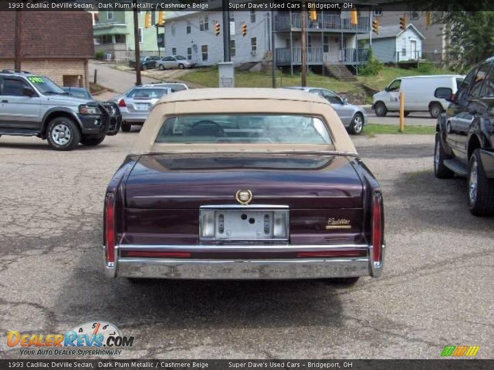 1993 Cadillac DeVille Sedan Dark Plum Metallic / Cashmere Beige Photo #5