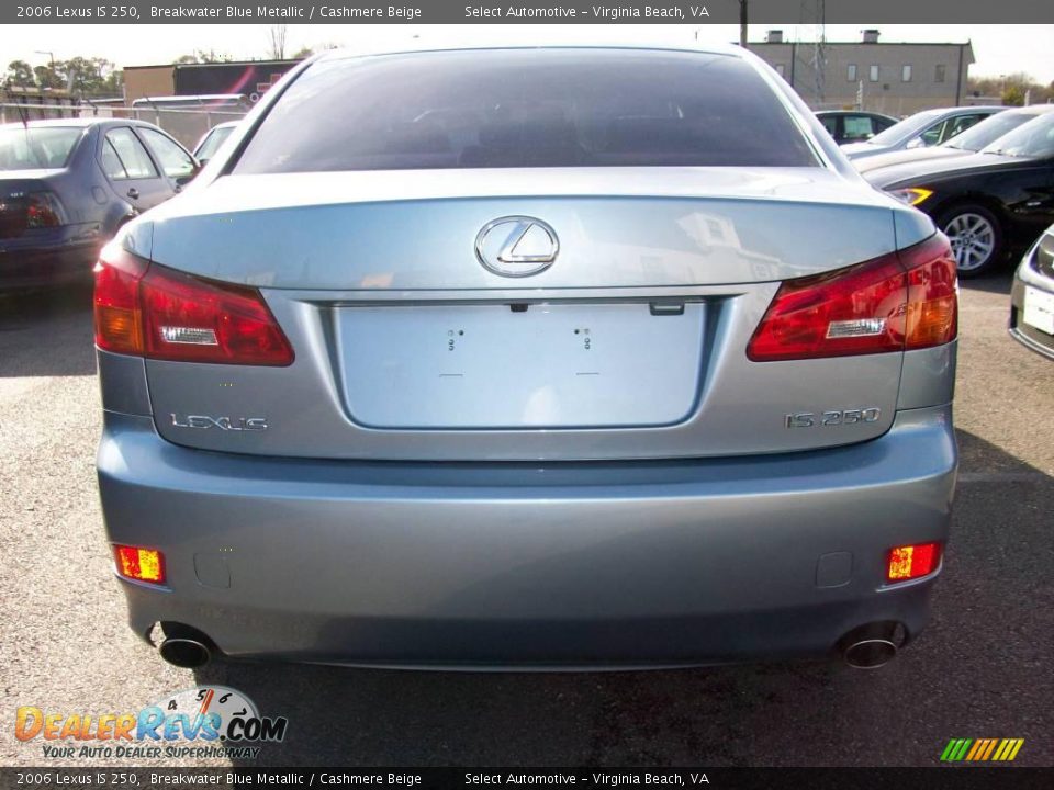 2006 Lexus IS 250 Breakwater Blue Metallic / Cashmere Beige Photo #9