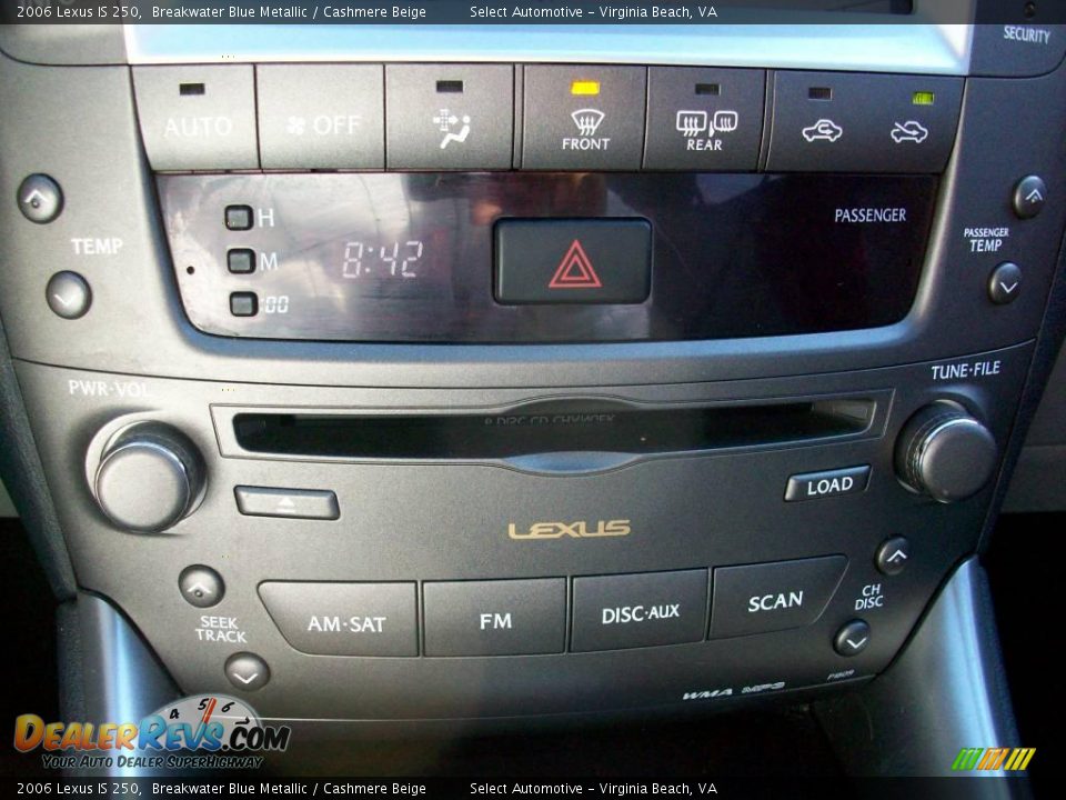 2006 Lexus IS 250 Breakwater Blue Metallic / Cashmere Beige Photo #25