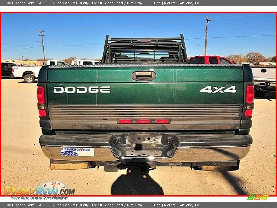 2001 Dodge Ram 3500 SLT Quad Cab 4x4 Dually Forest Green Pearl / Mist Gray Photo #4