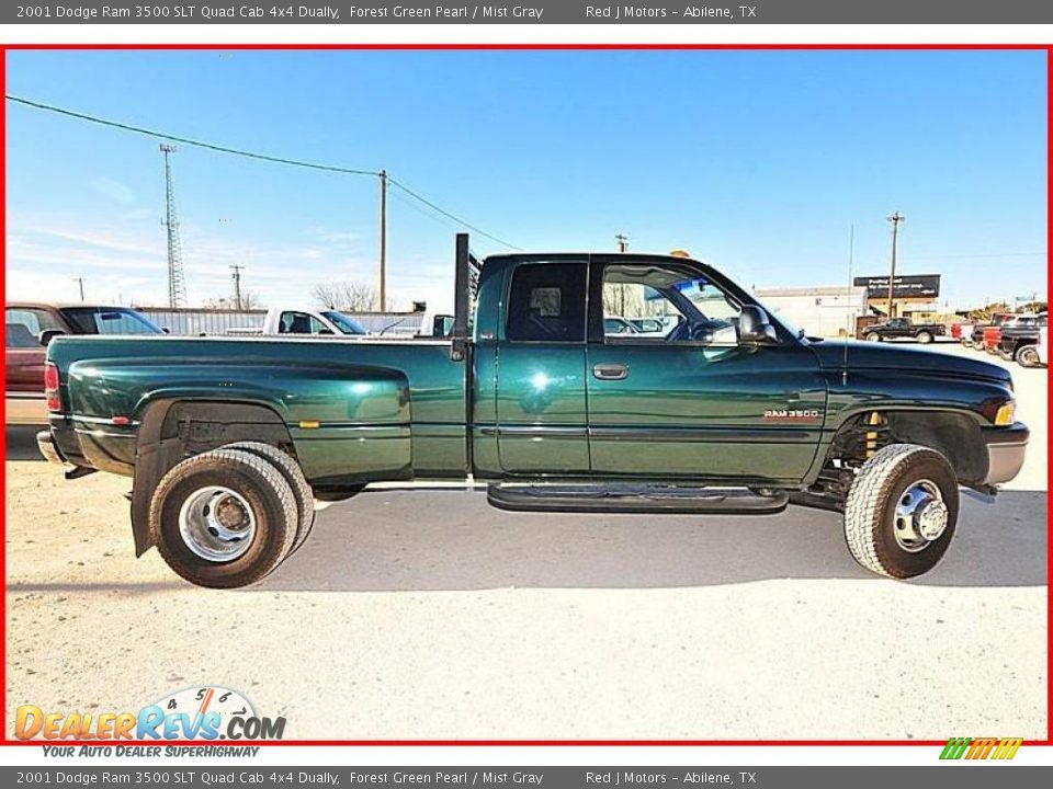 2001 Dodge Ram 3500 SLT Quad Cab 4x4 Dually Forest Green Pearl / Mist Gray Photo #9