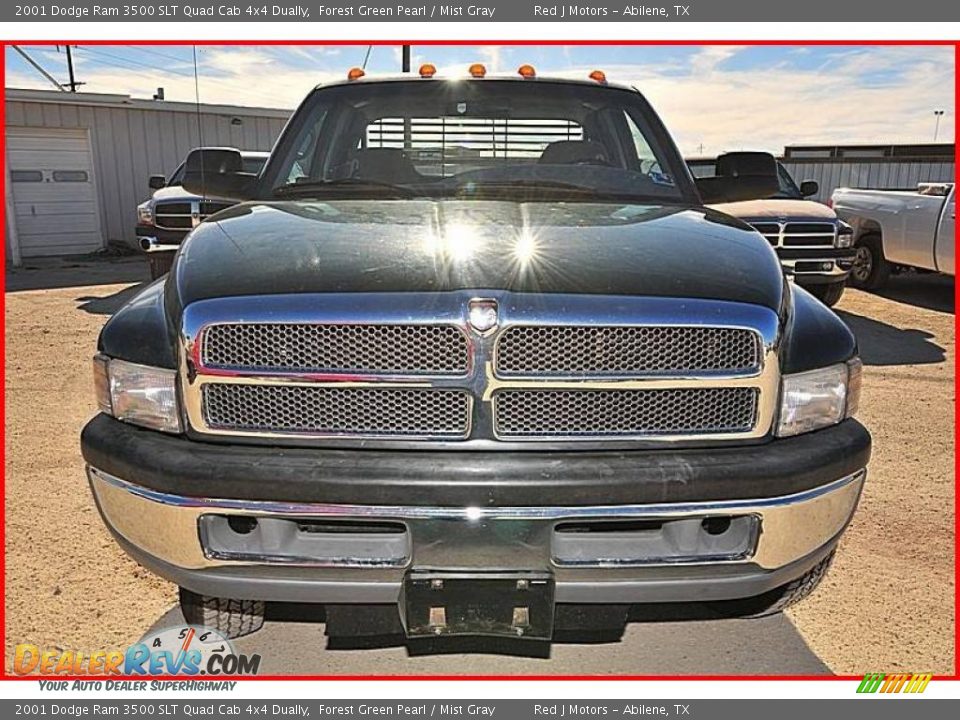 2001 Dodge Ram 3500 SLT Quad Cab 4x4 Dually Forest Green Pearl / Mist Gray Photo #12